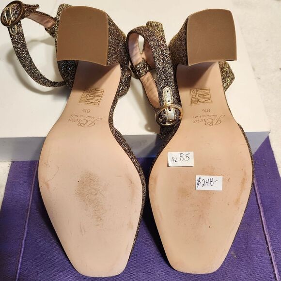 NWT J.Crew "Harlow" Gold Lurex Over Leather Ankle Strap Pumps Sz.8.5 $248 - Picture 9 of 9